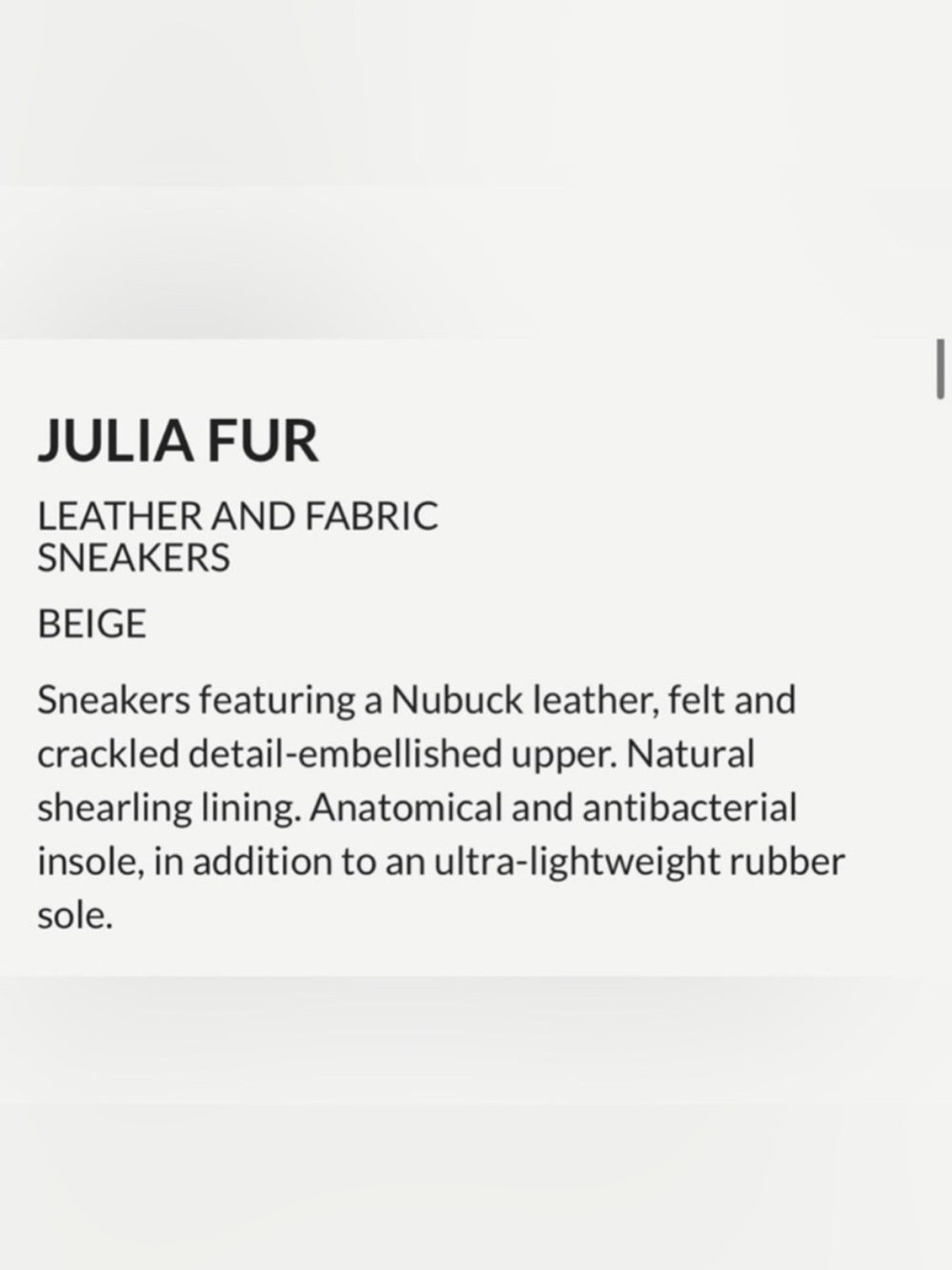 NWT VOILE BLANCHE JULIA Fur Leather And Fabric Sneakers in Beige - Picture 4 of 14